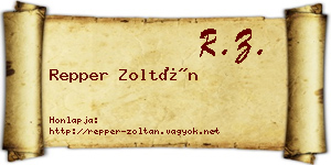 Repper Zoltán névjegykártya